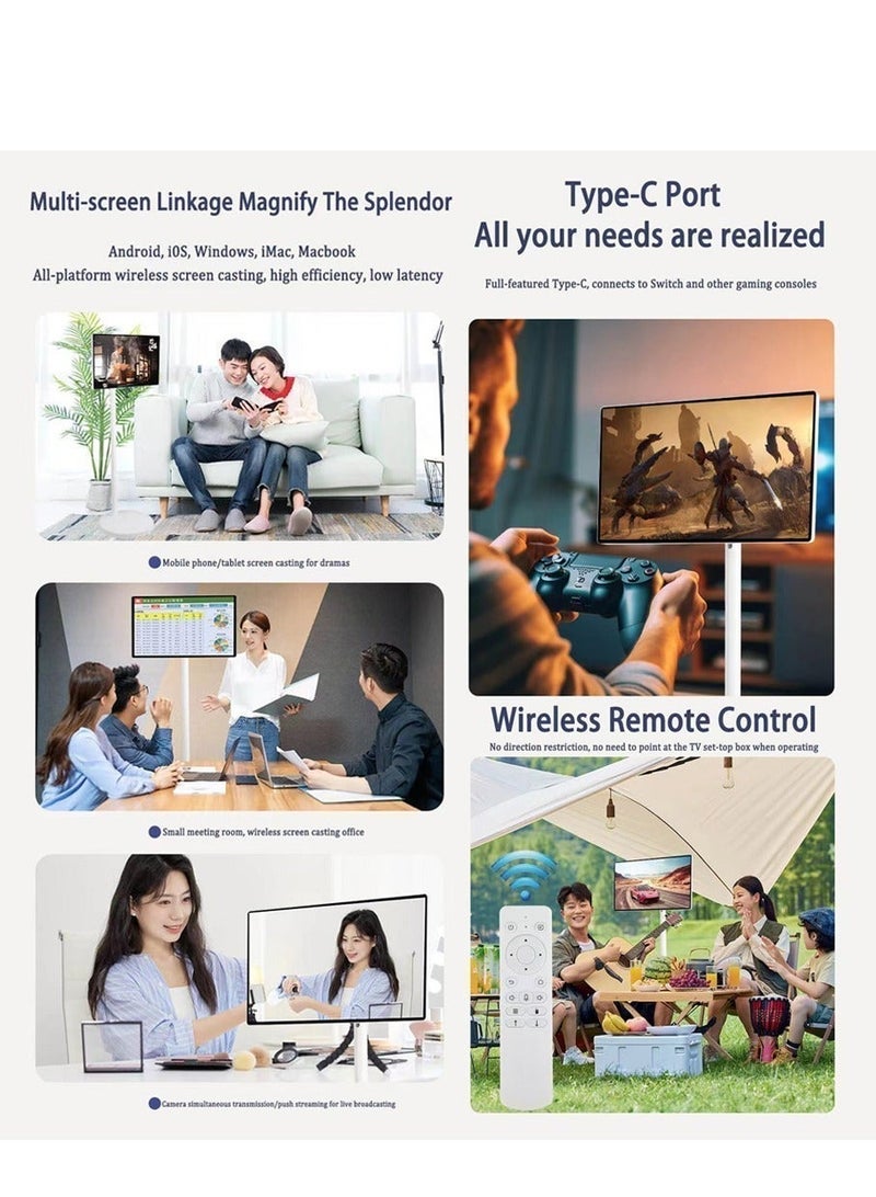 Crony TX24 24  Inch Portable Smart TV,  Touchscreen Android 12 Monitor on Wheels,  1080x1920 @60Hz,8GB+128GB, 10,000mAh Battery (5H Use) – Dual-Band Wi-Fi, 8MP Camera, Built-In Dual Speakers & Adjustable Stand (400mm/120mm),Rotatable Display for Home/Office/Outdoor - Image 5